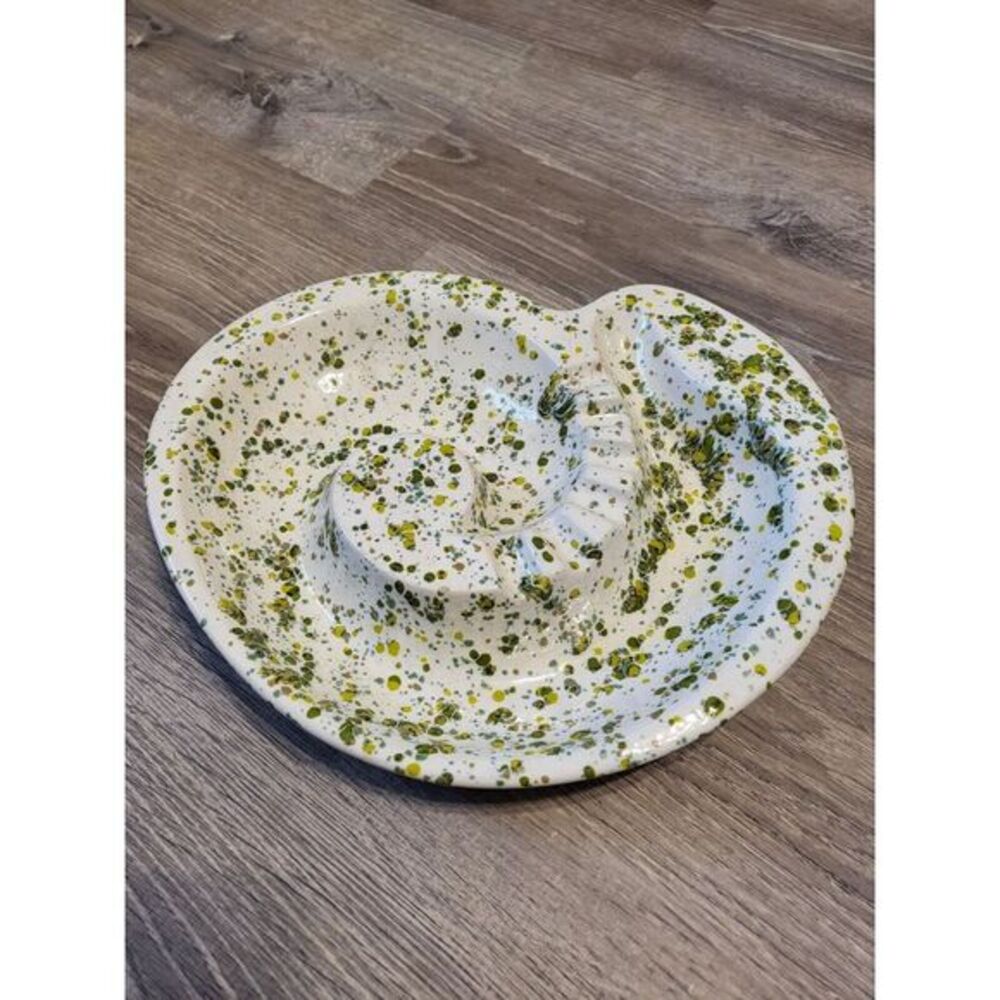 Vintage 1982 Speckled Green Ashtray 70s Vibes Retro